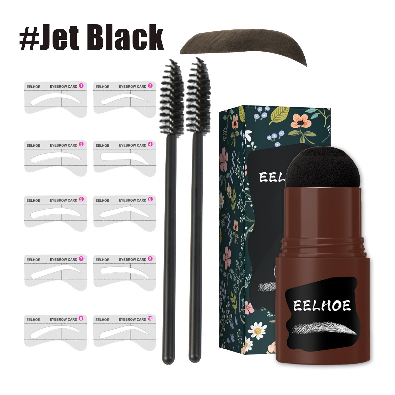 

Набор водонепроницаемых штампов и пудры для бровей с 10 многоразовыми шаблонами для бровей и 2 спиральными кистями для бровей для женщин — для всех типов кожи