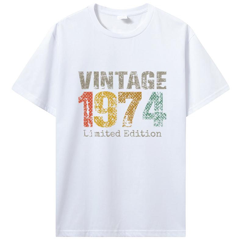 Old Vintage 1974 Birthday Men Women T-Shirt Wife Husband B-Day Presents Sayings Quote Graphic Clothing Oversized Tshirt