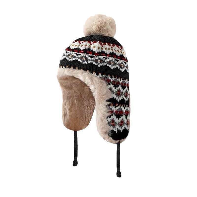 Balaclava hat women's winter hat scarf integrated face small ear protectors wool knitted hat to keep warm