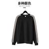 Loose Thin Seven Stripes Mens Waffle Crew Neck Casual Sports Breathable Sweatshirt