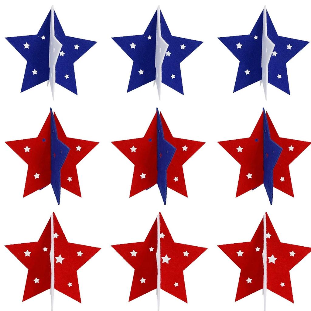 3pcs Independence Day 3D Star Home Decorations, Interesting Home Wooden Decorations