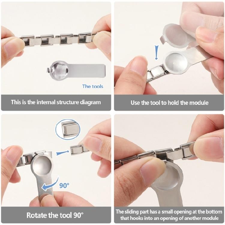Bracelet Band Link Tool Bracelet Link Connectors Bracelet Band Attachment Stainless Steel Texture Italian Charm Bracelet