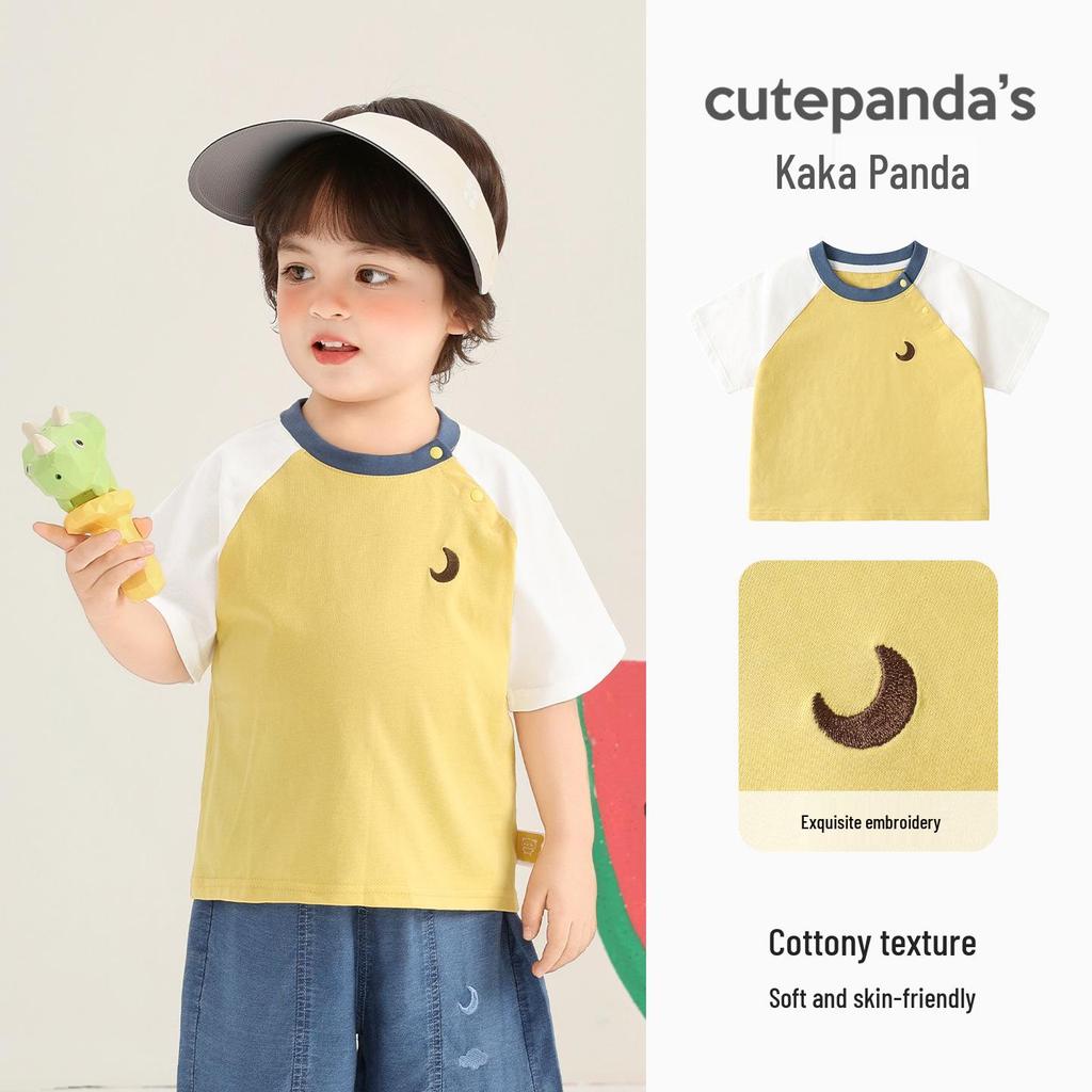 Kaka Panda Pure Cotton Short-Sleeve T-Shirt for Kids – Boys & Girls Summer Casual Top