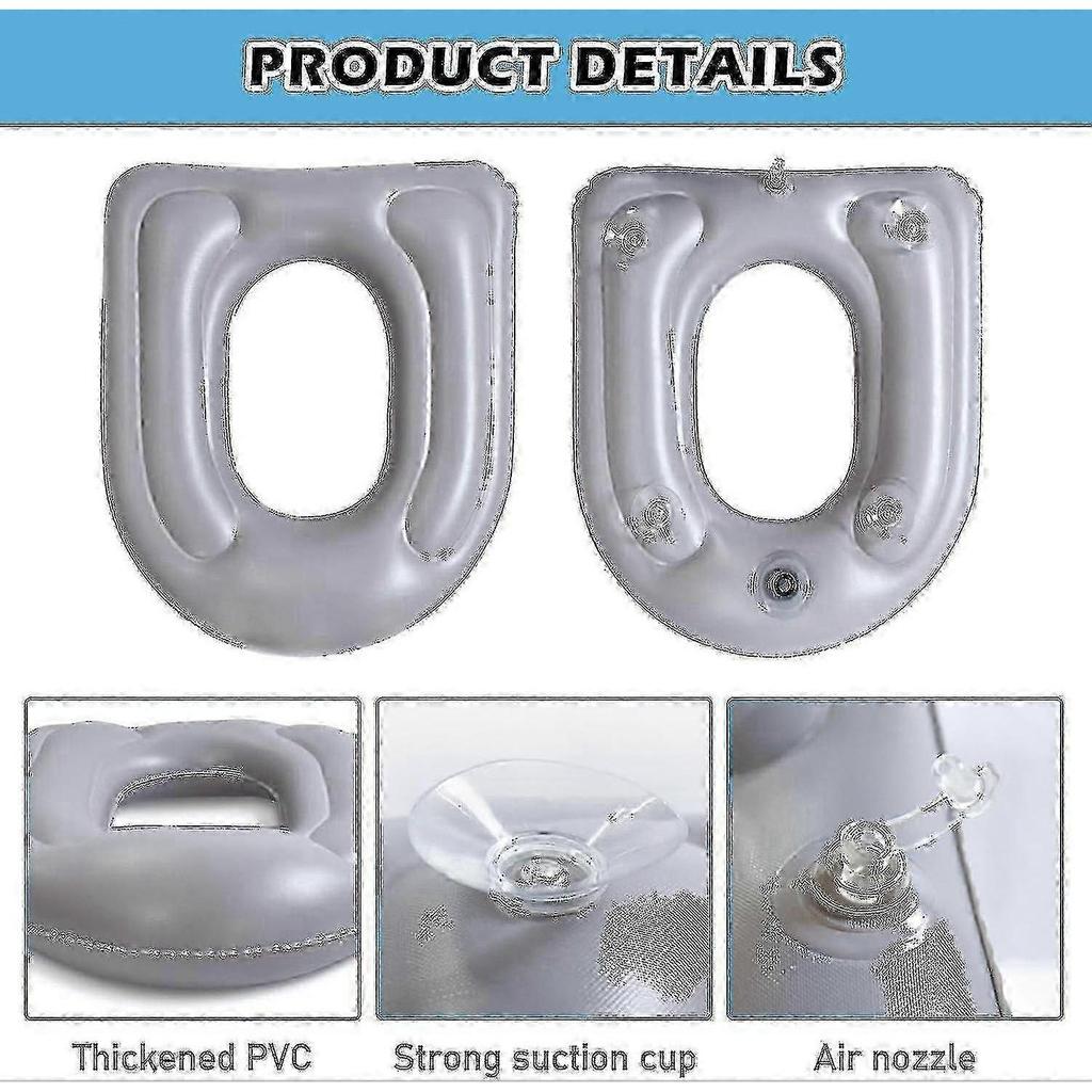 Inflatable Toilet Seat Cushion With Suction Cups Height Adjustable Inflatable Toilet Seat For Adults Seniors Elderly Disabled Tailbone Pain Relief