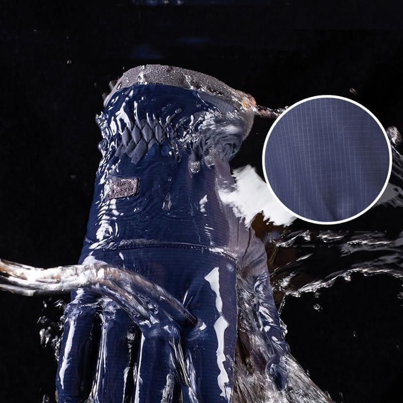 Men's Winter Waterproof Full-Finger Cycling Gloves Fleece Warm Non-Slip Touch Screen Elastic for Running, Motorcycle & Ski