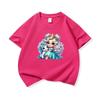 Kids Cotton T Shirt Princess Girl With Blue Unicorn Print Crew Neck Short Sleeve Tee Casual Boys Girls Summer Tops