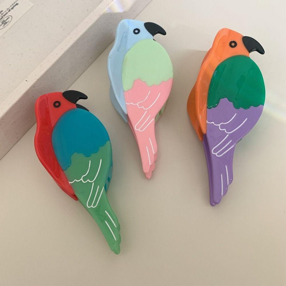 Garra de cabelo de acetato de pássaro, papagaio, tubarão, clipe de cabelo de animal personalizado, diário