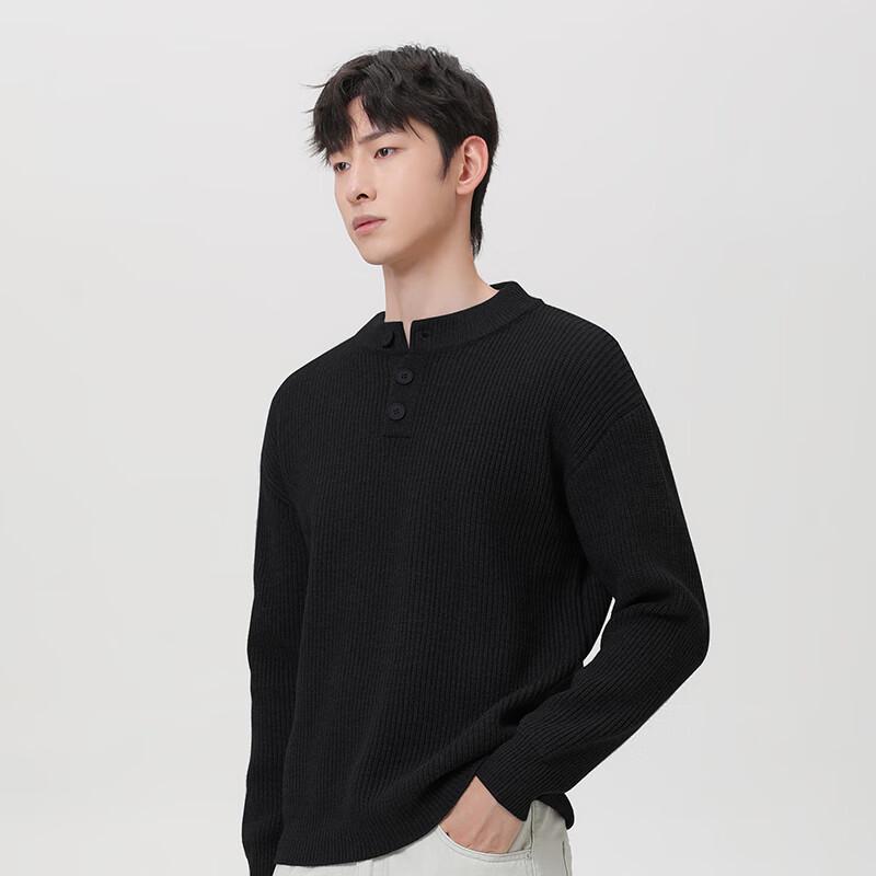 Mark Fairwhale Men's Retro Henley Button Knit Sweater