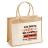 Beach Bag - PLANETEE - Jute with Marie-Dominique Pocket - Cotton - Beige - Large Capacity