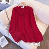 Plus-size Women's Autumn-winter New Year's Day Christmas Three-dimensional Flower Knitted Base Layer Sweater