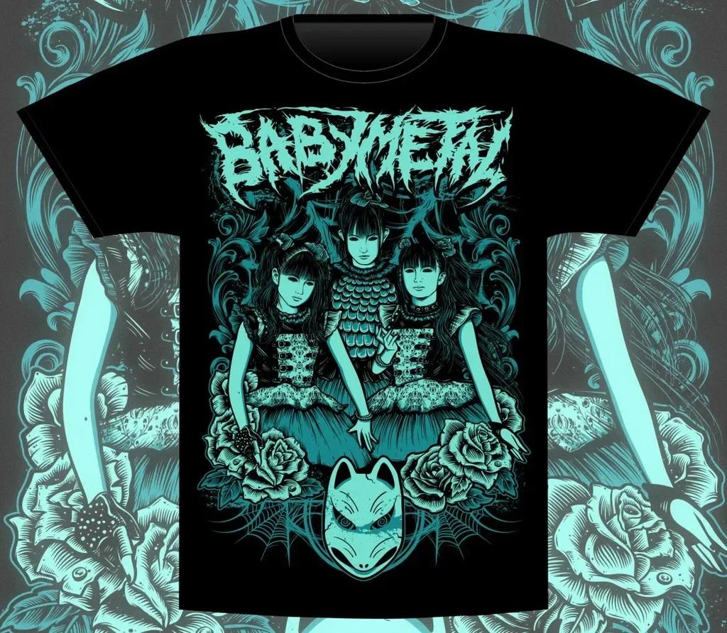 BABYMETAL Harajuku Muster Mode T-Shirt Unisex Baumwolle O-Ausschnitt Lässig Übergröße Kleidung Sommermode Druck Unisex T-Shirt