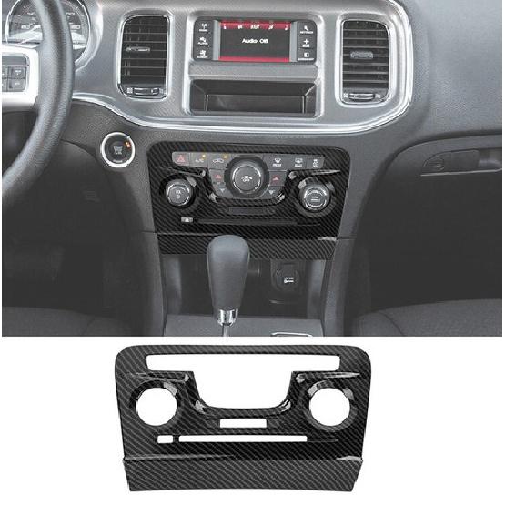 Air Conditioner Control Panel Cover Trim For Dodge Charger 2011-14 Carbon Fiber