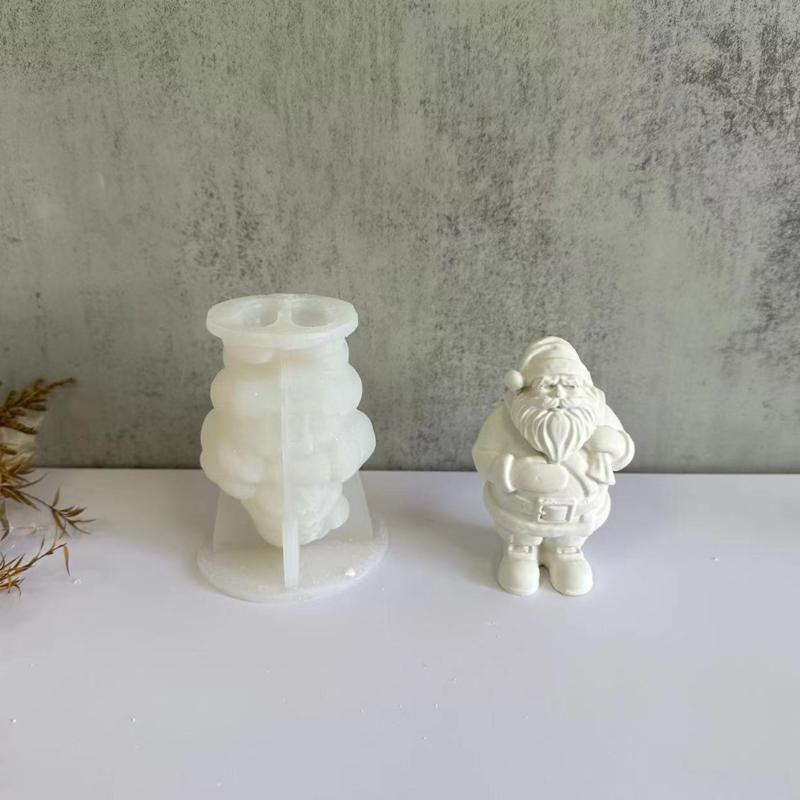 Santa Claus Silicone Molds Epoxy Resin Mold  Scented Candle Mold Christmas Ornament Making Tool for Making Crafts
