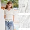 Women's Lyocell Lightweight V-Neck Knit Short-Sleeved Cardigan