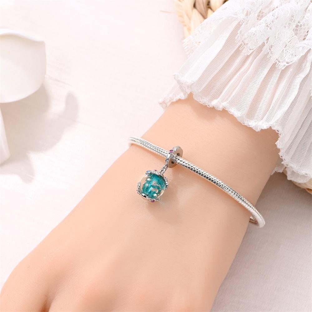 Charm Bead Components Authentic Original Copper Metal Luminous Flower Petal Pendant Bead Component Bead Components Compatible With Bracelet High