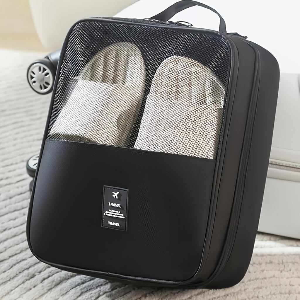 Large Capacity Travel Shoe Organizer Bag - Hanging Shoe Storage with Multiple Compartments, Heavy-Duty Polyester Hanging Organizer for Suitcase