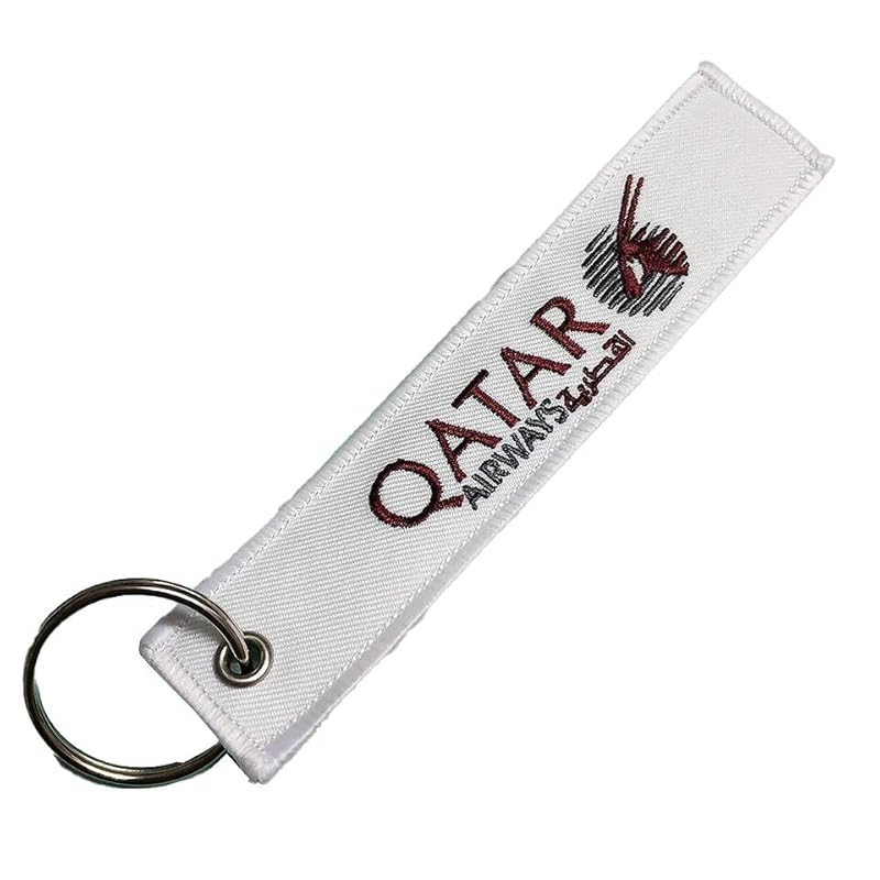 

Qatar Airways/Qatar Airways(QR) white Flight tag keychain [kft104]