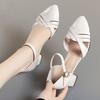 Fashion Women Fashion Black Patent Leather Square High Heel Shoes 2025 New Lady Casual Buckle Strap Comfort Office Work Shoes