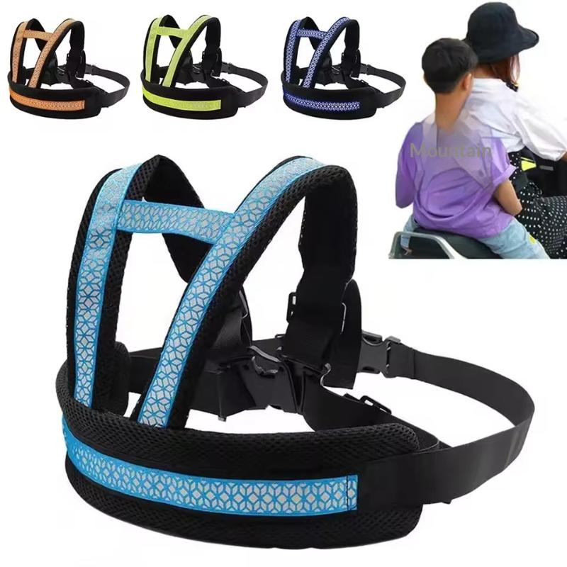 Universal Motorcycle Safety Belt For Kids Toddlers Breathable Shoulder Straps Seat Harness Adjustable Child Reflective Design