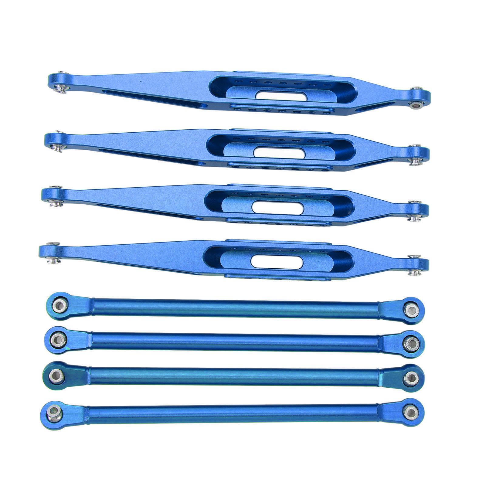 

Upper Lower Suspension Links Aluminium Alloy High Strength Exquisite RC Suspension Links Set for LOSI 1 8 LMT 4WD RC Car Blue