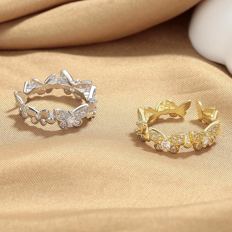 Super Fairy Three-dimensional Ins High-end Butterfly Ring Design Cold Wind Fashion Open Index Finger Ring Hipster Woman 2026