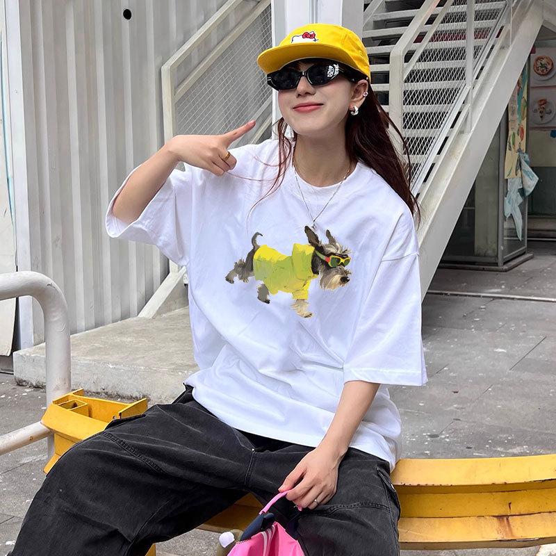 

Женская 2025 Новая Корейская Белая Хлопковая Футболка с Коротким Рукавом Свободного Кроя - Летний Ленивый Стиль XL [Premium Quality] белый