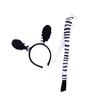 Ensemble de Serre-tête Animal de Fête de Festival Oreilles Girafe Zèbre Tigre Léopard avec Queue à Nouer Accessoire de Costume Cosplay Halloween