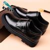 Casual Leather Shoes Men's New Breathable British Style Business Platform Heightening Munch Shoes Leather Shoes