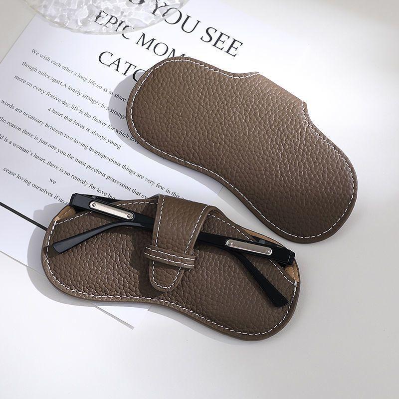 Sac à lunettes en cuir souple portable ins étui à lunettes lunettes de soleil de compression pour hommes et femmes sac de rangement pour lunettes de myopie housse de protection
