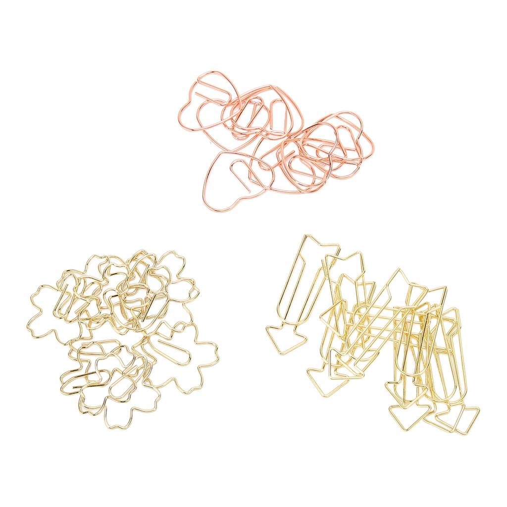 30Pcs Paper Clips Heart Arrow Shaped Cute Paperclip for Office School Student File Classifica