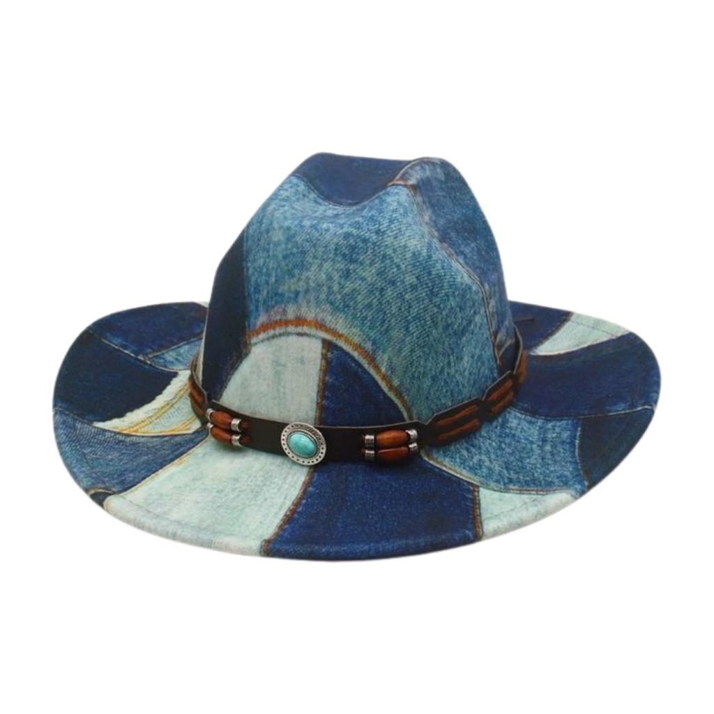 Ethnic Style Street Shot Design Sense Simple Western Travel Vacation Felt Hat Jazz Hat Retro Cowboy Top Hat