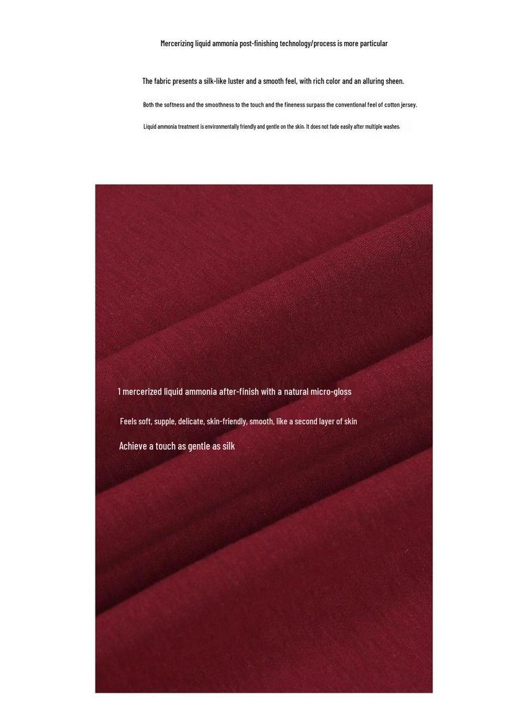 Women's High-End Crew Neck Tencel & Cotton Slimming Short Sleeve T-Shirt