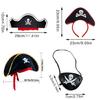 Pirate Hair Hoop Hat EyePatch Kerchief Set for Halloween, Ship themed Parties