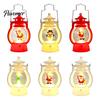 Kids Bedside Night Lamp Christmas Lantern Light, Retro Santa/Snowman/Tree Handheld Oil with Vintage Style Pony Warm LED, Cute Holiday Tabletop Decor,
