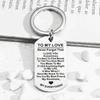 To My Love Keychain Stainless Steel Key Ring Valentine's Day Wedding Anniversary Gift For Husband Wife Boyfriend Girlfriend
