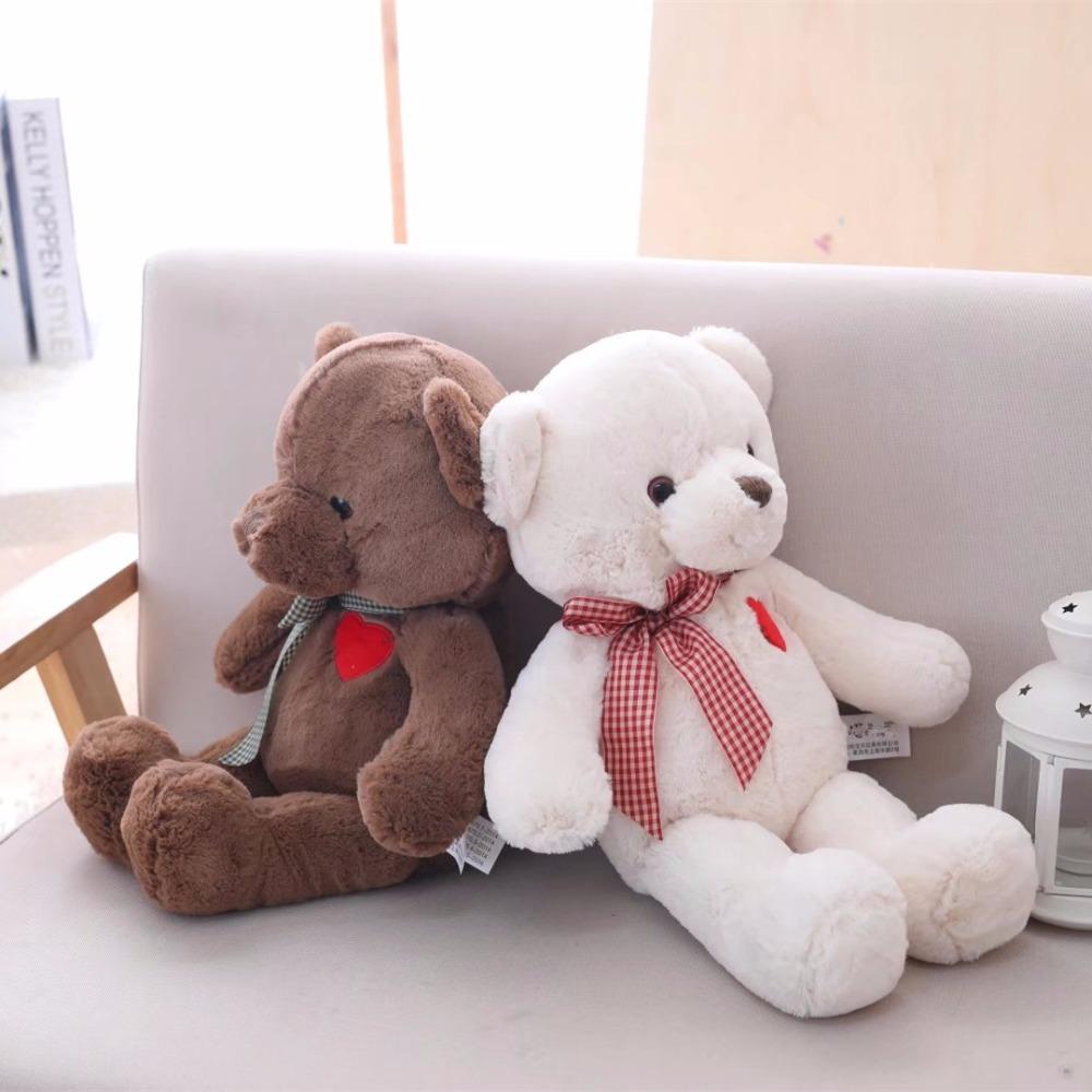 1pc 35/50cm Lovely Teddy Bear Plush Toys Stuffed Cute Bear with Heart Doll Girls Valentine's Gift Kids Baby Christmas Brinquedos