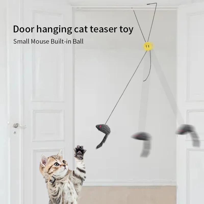 Interactive Cat Toy Hanging Clip Door Plush Mouse Self-hi Hanging Door Elastic Funny Cat Toy Juguetes Para Gatos Rascador Gato