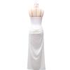 2026 European Style Spring Solid Color Sleeveless Slim-fit Pleated Square Neck Dress