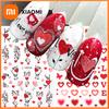 2pcs Red Heart Flower Leaf Vine Nail Stickers Love Romantic Valentine's Day Adhesive Decals Nail Art Decorations Nail Supplies