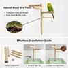 Natural Wood Parrot Swing Toy Rotating Ladder Parakeet Exercise Toy Rotating Ladder Toy  For Birds
