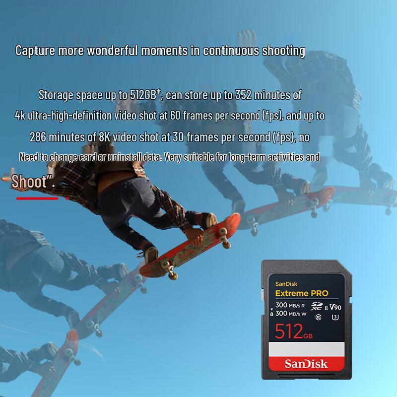 SanDisk Extreme PRO V90 8K U3 C10 SDXC Memory Card