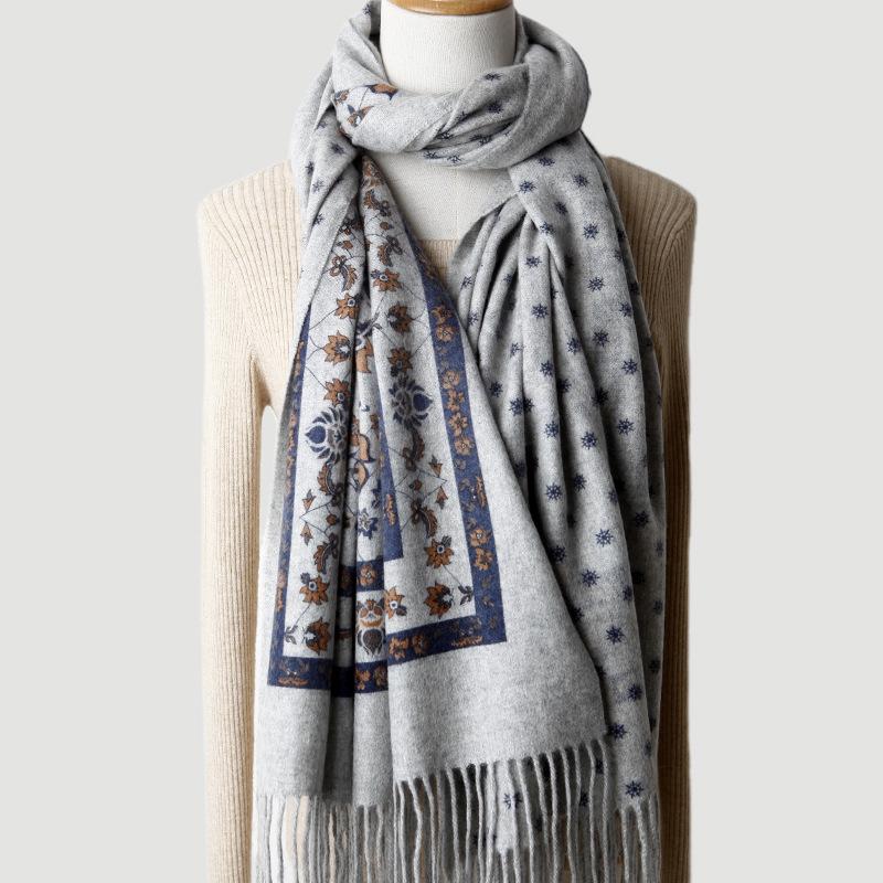 Reversible Cashmere Scarf/Shawl for Women: Thick, Warm, Multi-purpose for Autumn & Winter