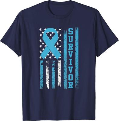 Prostat Kanseri Hayatta Kalan Mavi Kurdele Farkındalık Unisex Tişört Unisex Tişört