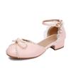 Fashion Spring Autumn Women Low Heels Mary Jane Pumps Party Wedding White Pink Beige String Bead Bow Princess Cosplay Lolita Shoes 31-48