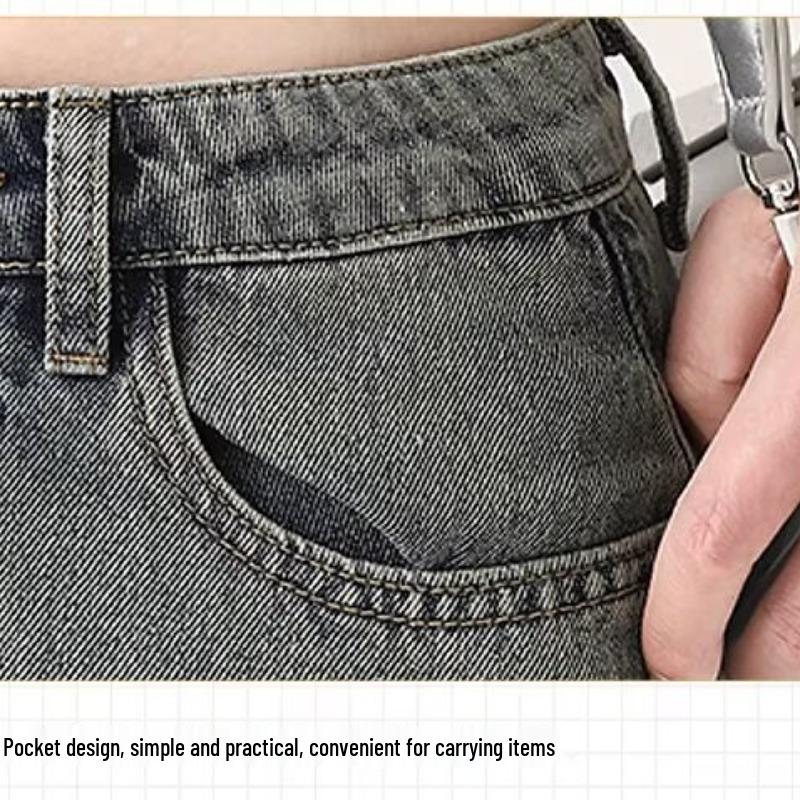 Vintage High-Waist Fishtail Denim Skirt - Women's Slim Fit Midi for Spring/Autumn