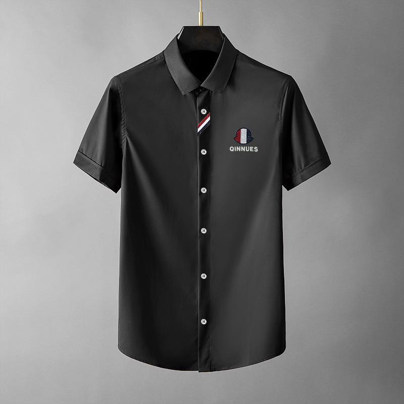 

Мужская однотонная рубашка с коротким рукавом и вышивкой горячей фиксации - Не требующая глажки, роскошный тренд 48 (110-135 jin)