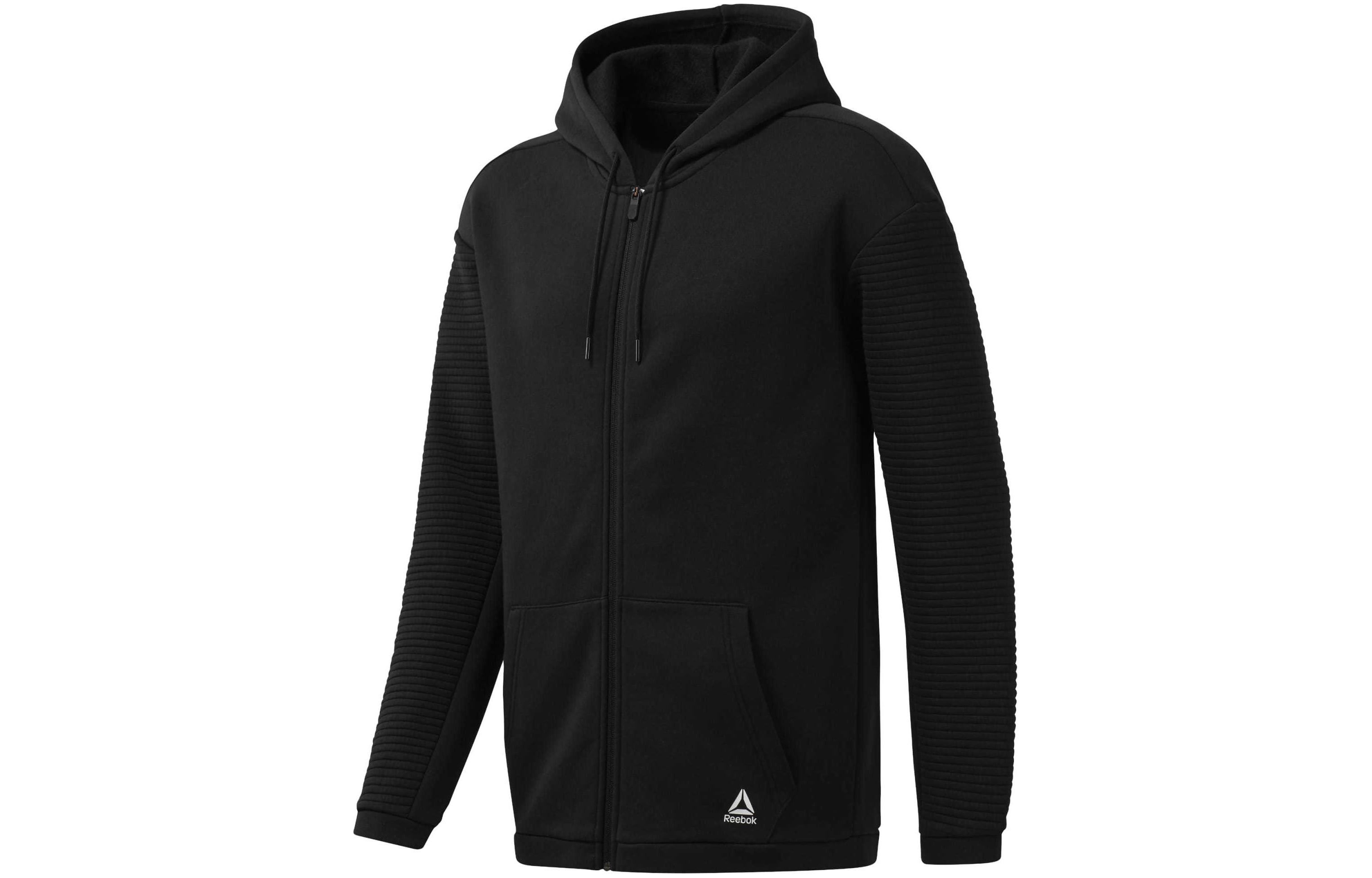 Reebok Sweatshirts Men s Black Hooded Thickened Cardigan EC0900 L