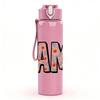 1PC Colorful MAMA Letter Pattern 750ml Color Plastic Sports Water Bottle Leakproof Flip Straw Lid Suitable for Sports Office Home Use
