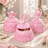 Plastic Angel Trinket Box Pink Jewelry Container Exquisite Ballet Dancer Jewelry Box  Table Decor