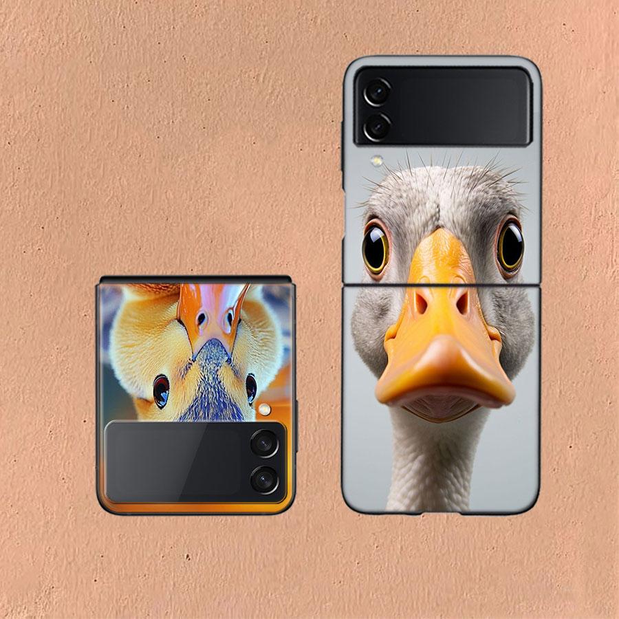 Yellow Duck Phone Case For Samsung Z Flip 6 7 5G Galaxy Z Flip 5 4 3 5G Cases Shockproof Hard Cover TPU